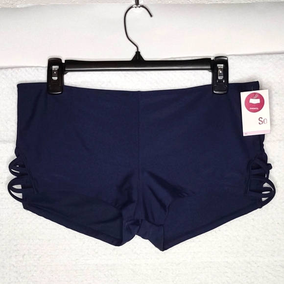 SO Swim Shorts Women's Sz XL Blue Nylon Spandex Polyester NWT - Picture 10 of 14